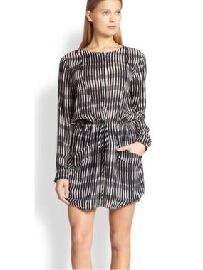 alc denim dress Julie Striped Mini Dress